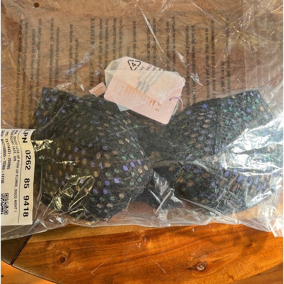 Savage X Fenty Disco Night Iridescent Lace Up Push-Up Plunge Bra - Picture 10 of 12